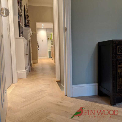 Parquet Herringbone wood flooring with border by Fin Wood Ltd London #CraftedForLife #CraftedForLife