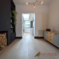 Fitting wide oak boards engineered London By Fin Wood #CraftedForLife #CraftedForLife