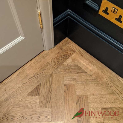 Parquet Herringbone wood flooring with double border by Fin Wood Ltd London #CraftedForLife #CraftedForLife