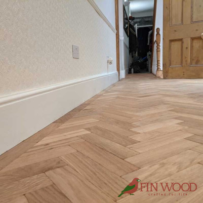 Parquet Herringbone wood flooring with border by Fin Wood Ltd London #CraftedForLife #CraftedForLife