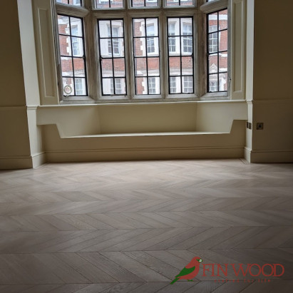 Oak Chevron Natural Lacquered Silver White 15x90x450mm #CraftedForLife #CraftedForLife