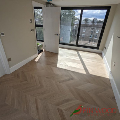 Oak Chevron Natural Lacquered Silver White 15x90x450mm #CraftedForLife #CraftedForLife