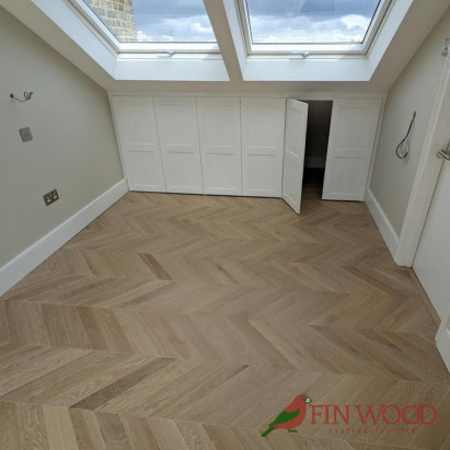 Oak Chevron Natural Lacquered Silver White 15x90x450mm #CraftedForLife #CraftedForLife