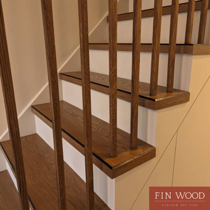 Stair Cladding - Modern look with painted risers #CraftedForLife