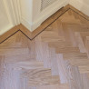 Herringbone flooring with border and tramline #CraftedForLife