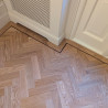 Herringbone flooring with border and tramline #CraftedForLife