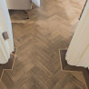 Herringbone flooring with border and tramline #CraftedForLife