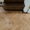 Herringbone flooring with border and tramline #CraftedForLife