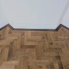 Herringbone flooring with border and tramline #CraftedForLife