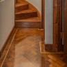 Herringbone flooring with border and tramline #CraftedForLife