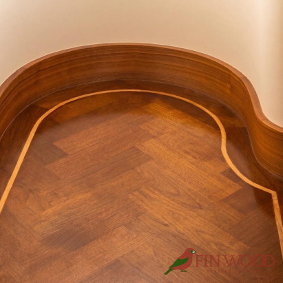 Parquet herringbone with curved borders #CraftedForLife