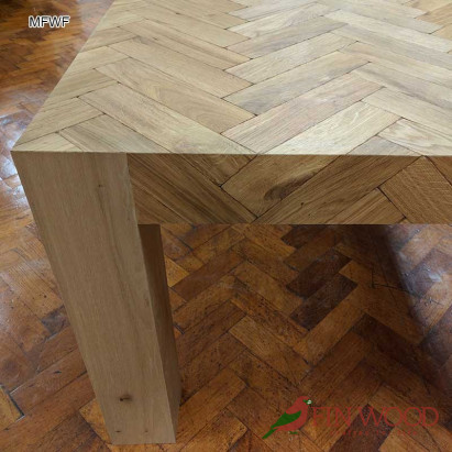 Dining table made from engineered oak parquet - furniture elements #CraftedForLife