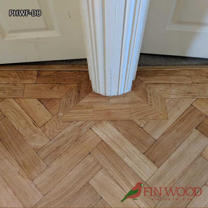 Parquet Herringbone wood flooring with double border by Fin Wood Ltd London #CraftedForLife #CraftedForLife