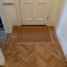 Parquet Herringbone wood flooring with double border by Fin Wood Ltd London #CraftedForLife #CraftedForLife
