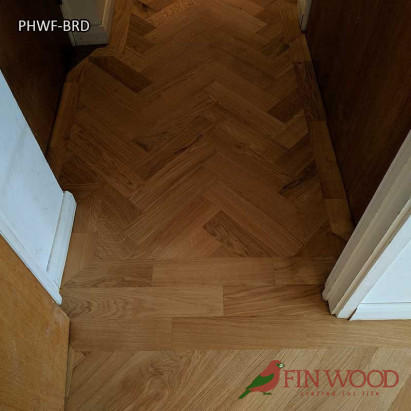 Parquet Herringbone wood flooring with border by Fin Wood Ltd London #CraftedForLife #CraftedForLife
