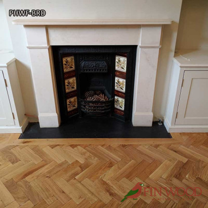 Parquet Herringbone wood flooring with border by Fin Wood Ltd London #CraftedForLife #CraftedForLife