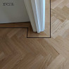 Herringbone flooring with border and tramline by Fin Wood Ltd London #CraftedForLife