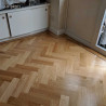 Herringbone flooring with border and tramline by Fin Wood Ltd London #CraftedForLife