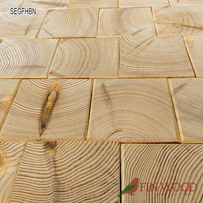 End Grain - Square end grain flooring fitting hand bevelled natural #CraftedForLife