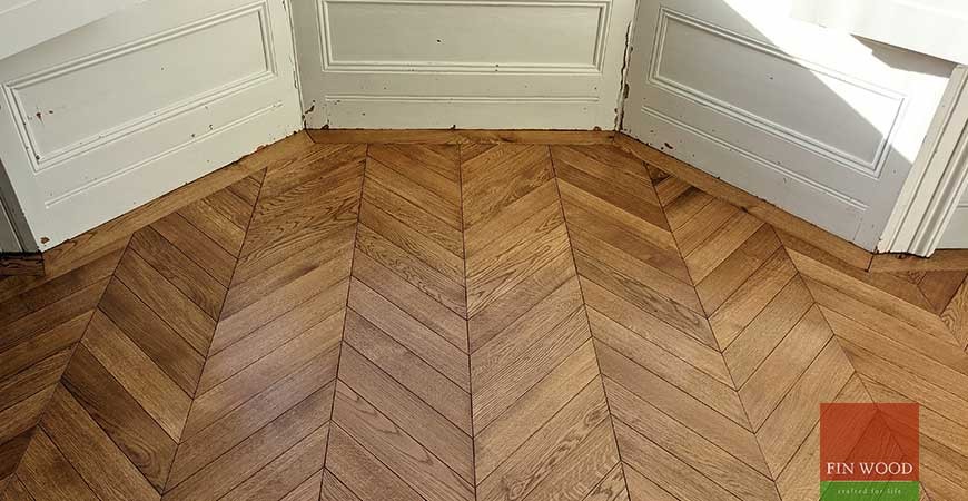 Victorian terrace uplifted with wide engineered oak boards and a statement chevron parquet, Brockley SE14 #CraftedForLife